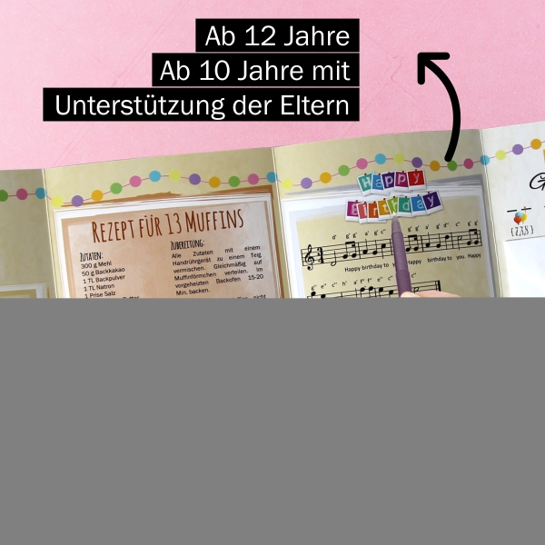 Set aus 3 Geburtstags-Rätselkarten